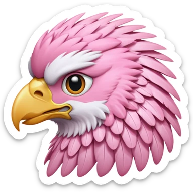 Pastel pink hawk sticker