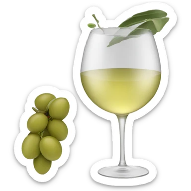 White wine with olive inside sticker