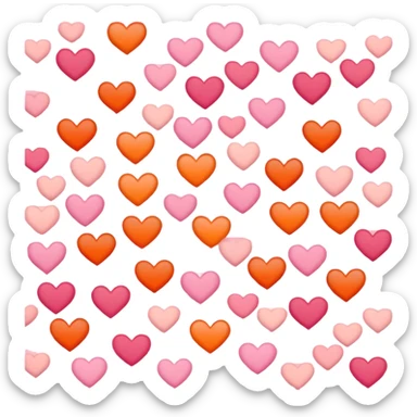Heart emoji in horizontal stripe colours in order of dark orange, orange, light orange, white, pink, dusty pink, and dark rose sticker