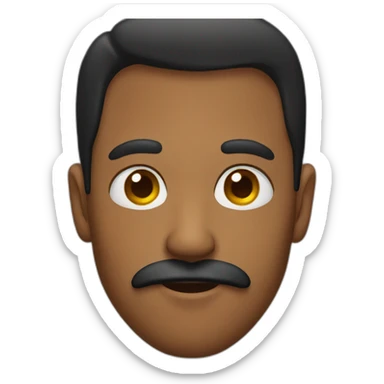 a brown man with moustache rolling his eyes sticker