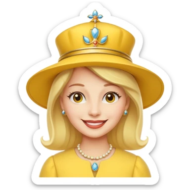 royal queen with yellow hat sticker