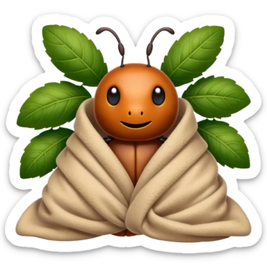 beetle wrapped in a blanket inside a shrub sticker