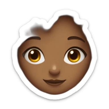 teenage girl with fluffy curly hair draws a picture sticker