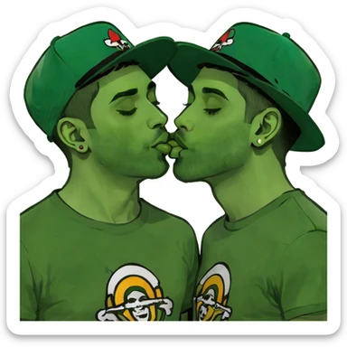 2 guys kissing sticker