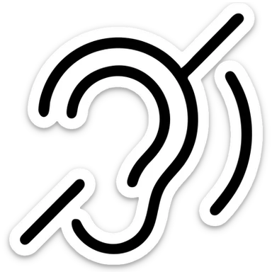 deaf icon, clear and recognizable, suitable for accessibility use sticker