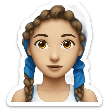 girl in israeli colours sticker