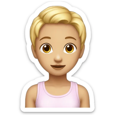 upperbody female young child light skin boyshorts cute adorable sweet sticker