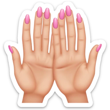 begging hands with pink nails sticker
