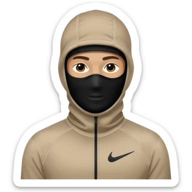 Hombre con pasamontañas nike sticker