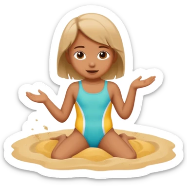 child at the beach summer sticker