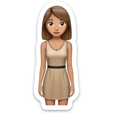 light brunette nightclub girl straight hair sticker