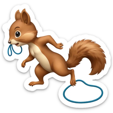 Squirrel jump rope sticker