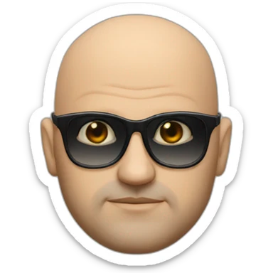 bald guy dark glasses, mafia boss sticker