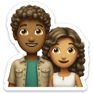 a girl and a boy in italy sticker