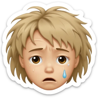 child crying on floor sticker