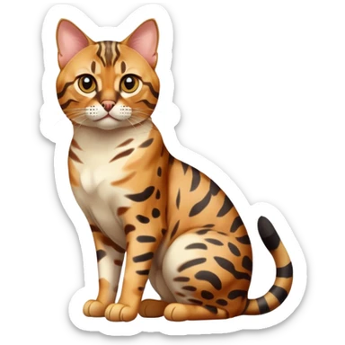 bengal cat full body sitting sticker