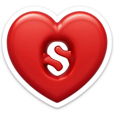 The Letter S in a Heart sticker