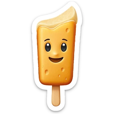 Create an emoji-style illustration of a tequeño, a traditional Venezuelan snack. It should look like a small, golden-brown, fried cheese stick with a smooth, slightly crispy exterior. Use simple shapes, clean lines, and vibrant colors to match modern emoji aesthetics sticker