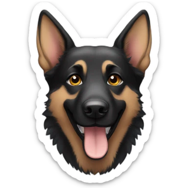 happy dark German Shepherd sticker