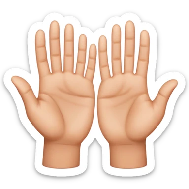 hands by face palm facing towards them all five fingers sticker