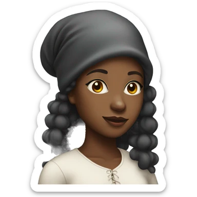 Black girl with bonnet on her head  sticker