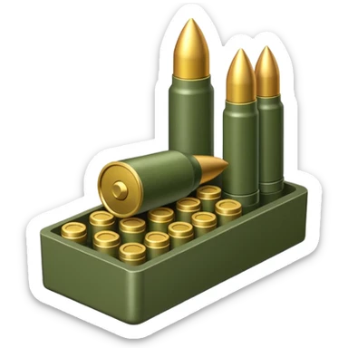 high quality ammunition factory, military green color, no smoke, visually appealing sticker