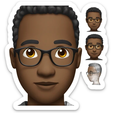 Black Boy with Taper Fade Tall handsome with glasses  sticker