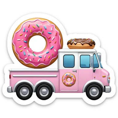 big donut truck with donut decals, frosting decals and sprinkle decals sticker