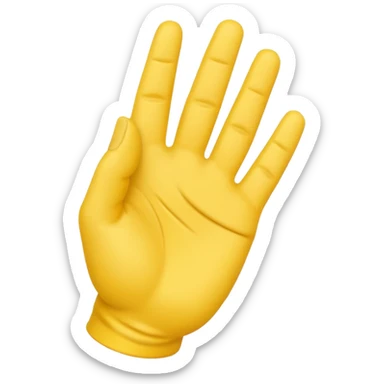 american sign language alphabet A yellow hand sticker