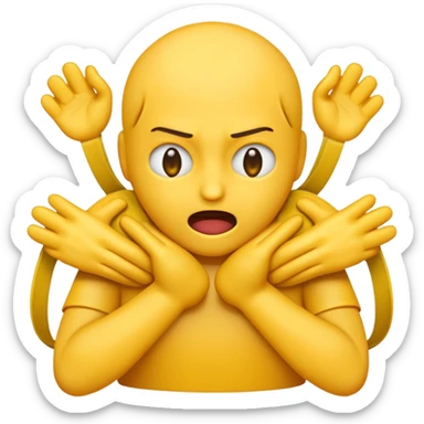 Emoji strangling itself with its hands  sticker