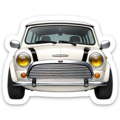 white classic mini cooper sticker