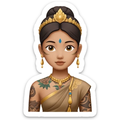 thailand ancient GIRL with tatooed sticker