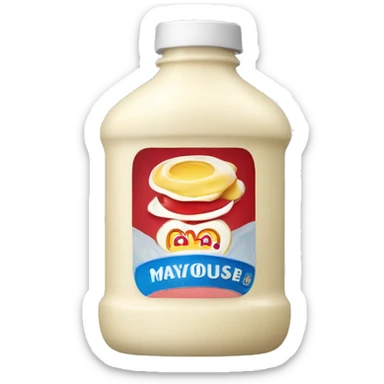 Bottle of Mayonnaise red caps sticker