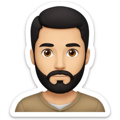 Handsome man with black hair and beard sticker
