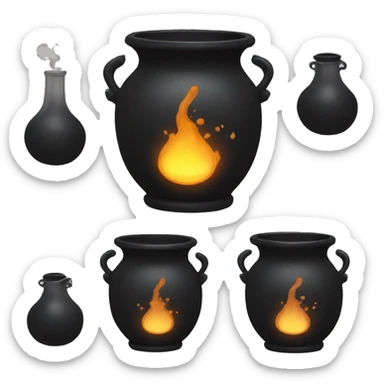 black cauldron with potion sticker