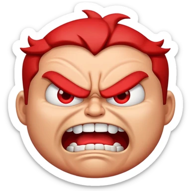 RED EMOJI OF ANGER AND RAGE sticker