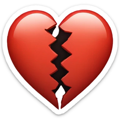 Heart split in half, broken heart sticker