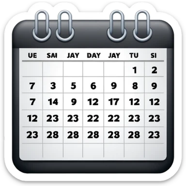 3 x 30 days calendar sticker