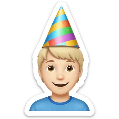 Teen boy celebrating sticker