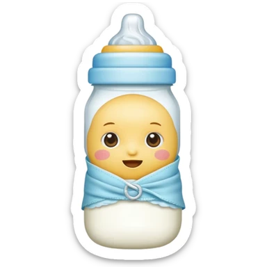milk baby bottle and diaper sticker