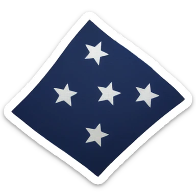 A flag with three colours which includes the colour if blue, white , yellow  sticker