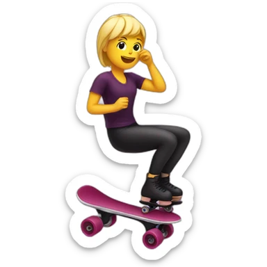 Wine on roller skater sticker