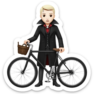 vampire stand back of the bicycle. sticker