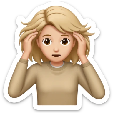 Person pulling out their hair  sticker