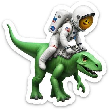Astronaut riding a dinosaur  sticker
