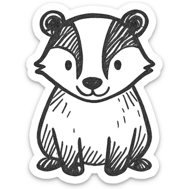 A sweet badger sticker