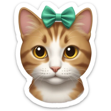 Cat with a bow in her hair  sticker