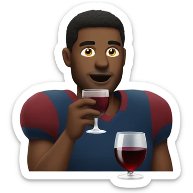 Man watching football drinking wine sticker