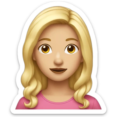 Fille mèche blonde sticker