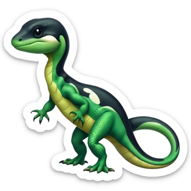 Orca-dragon-reptile-reptilian-lizard-skink-gecko-hybrid full body, two legs, arms, tail sticker